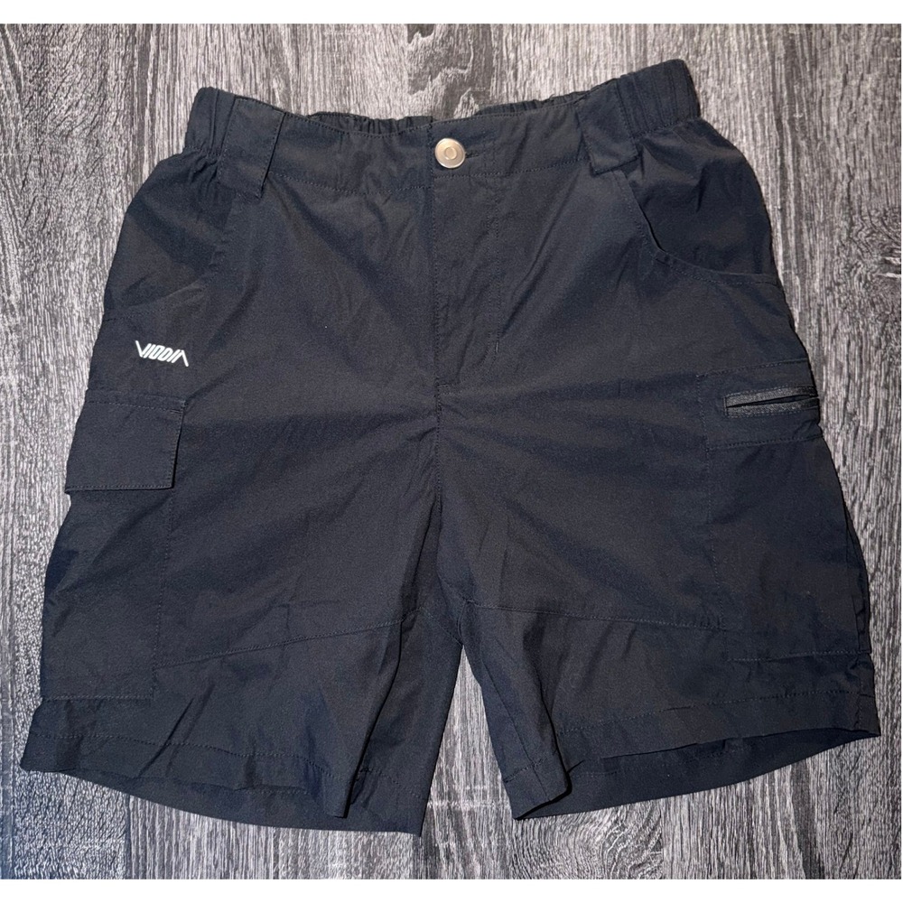 Viodia Women Black Cargo Hiking Shorts Elastic Waist Quick Dry Utility Size S